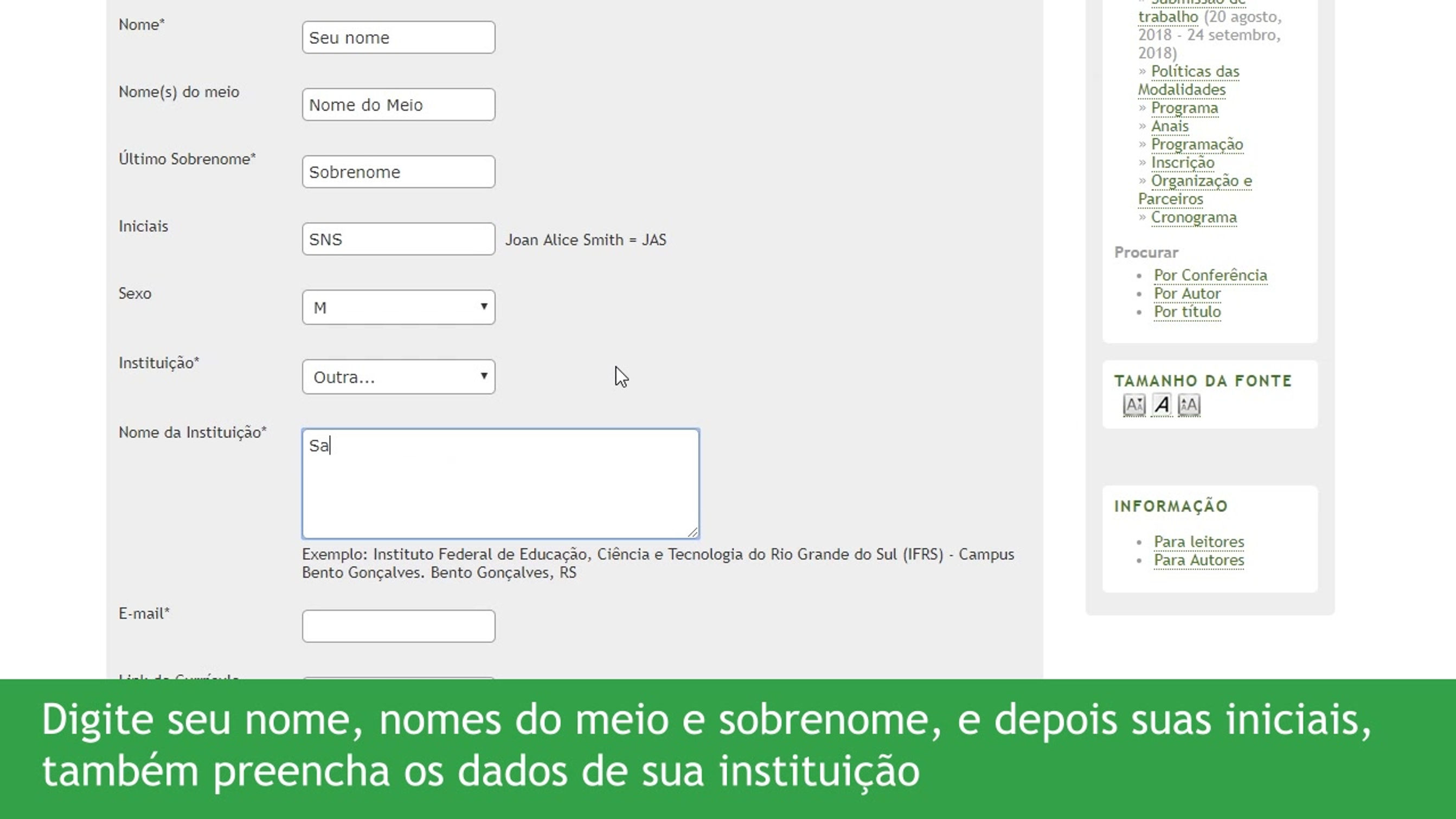 Tutorial para se cadastrar no evento
